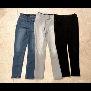 3 Pair Old Navy Jeggings, Size 8, Blue, Black & Grey